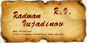 Radman Vujadinov vizit kartica